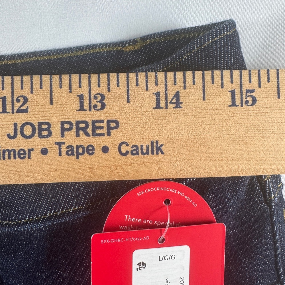 Spanx Wide Leg Denim Women Large Raw Indigo High Rise Shaping‎ Jeans 20547R NEW - Picture 6 of 10
